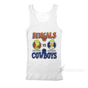 The Simpsons Cincinnati Bengals vs Dallas Cowboys Tank Top