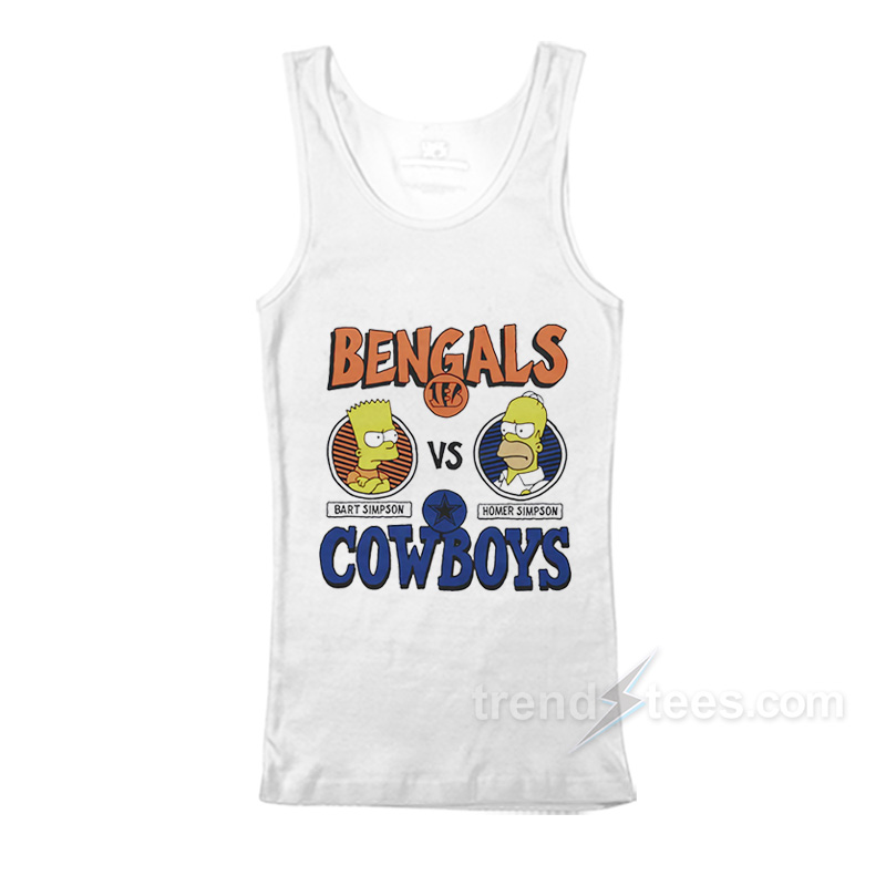 The Simpsons Cincinnati Bengals vs Dallas Cowboys Tank Top