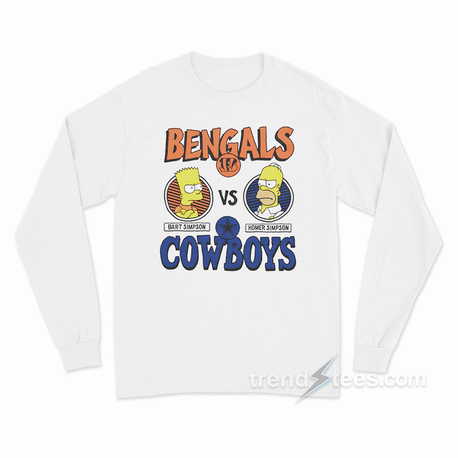 The Simpsons Cincinnati Bengals vs Dallas Cowboys Long Sleeve Shirt