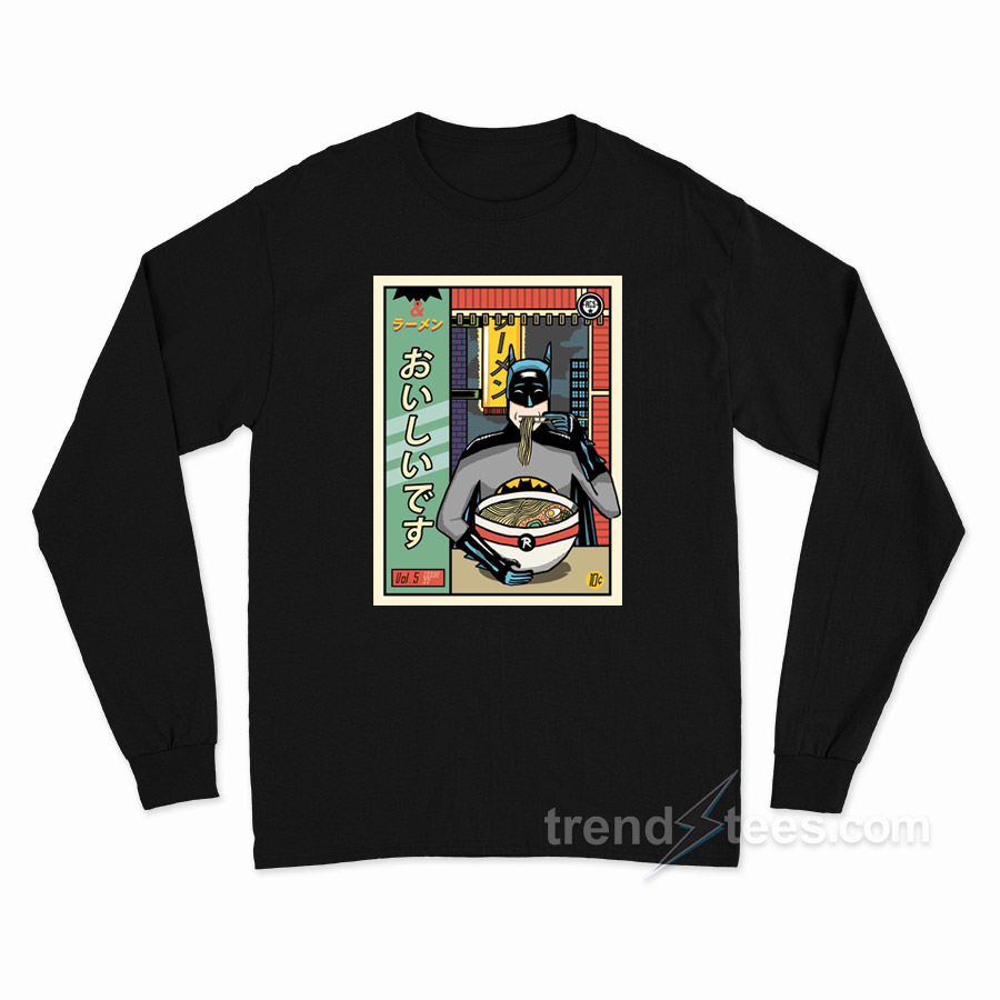Batman Eating Ramen Long Sleeve Shirt