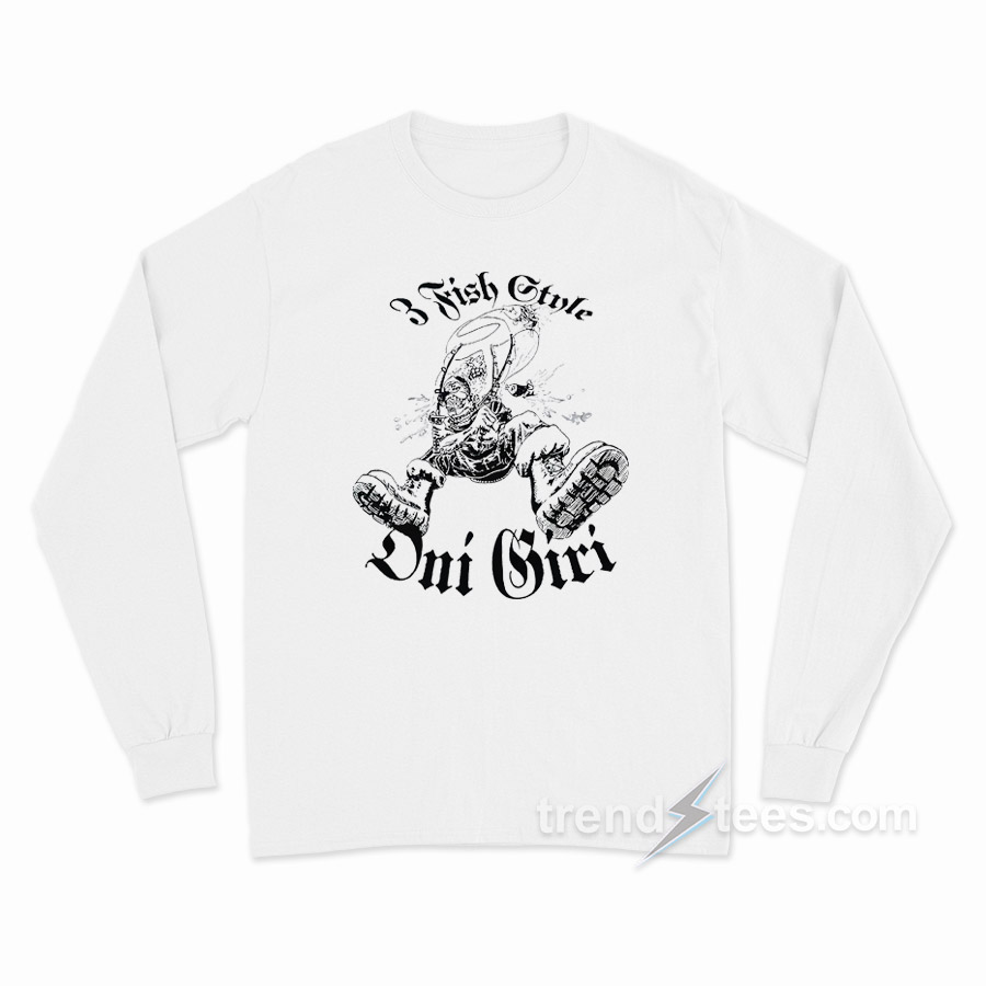 3 Fish Style Oni Giri Zoro Parody Long Sleeve Shirt