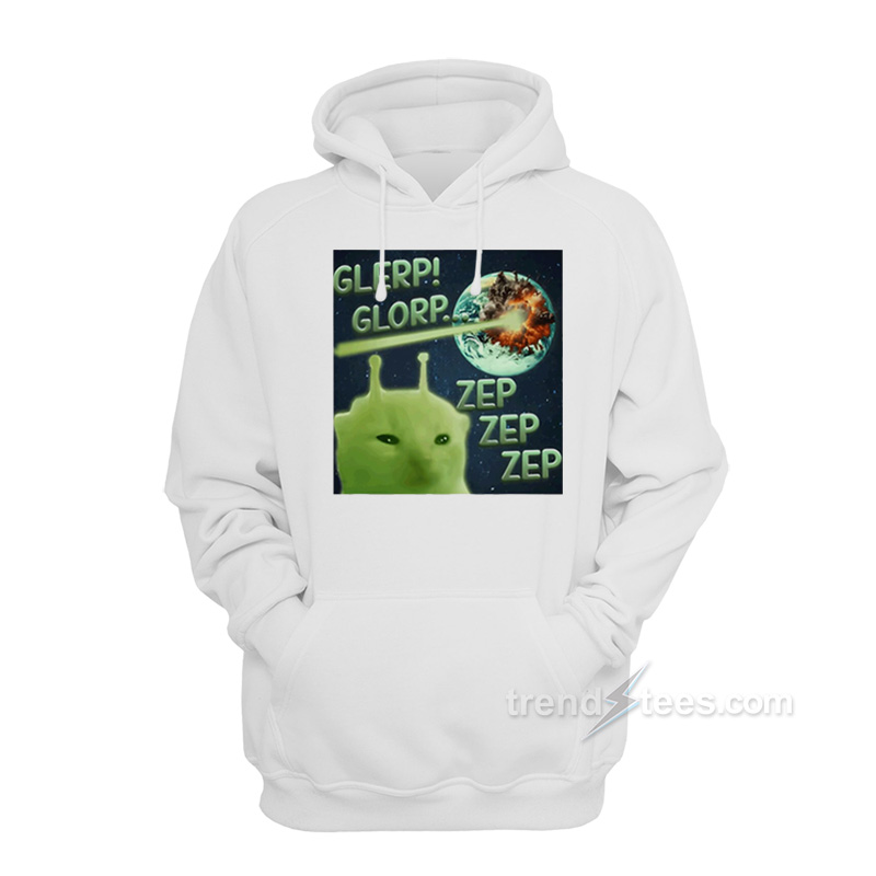 Glerp Glorp Funny Alien Cat Hoodie