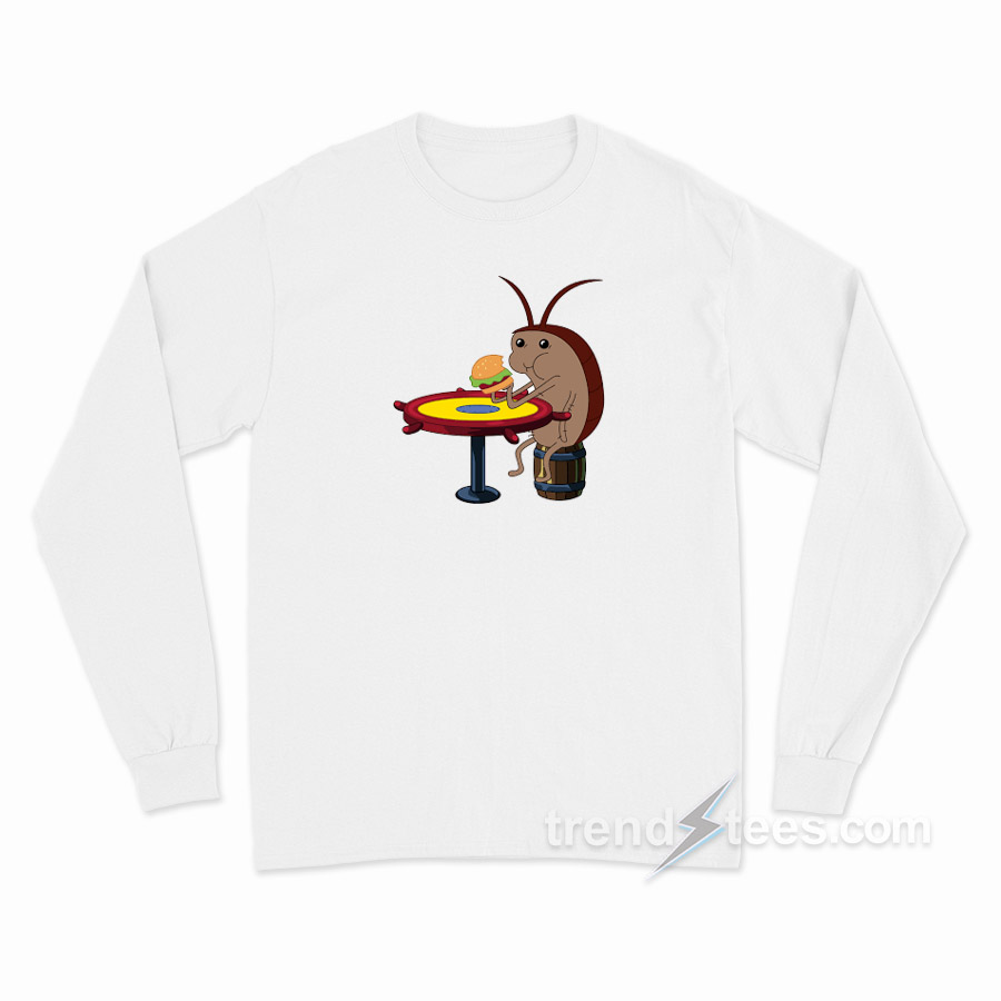 Cockroach Eating Krabby Patty Long Sleeve Shirt