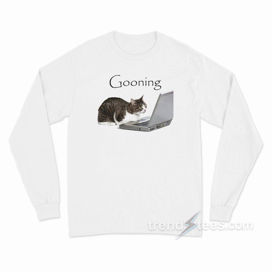 Gooning Cat Meme Long Sleeve Shirt
