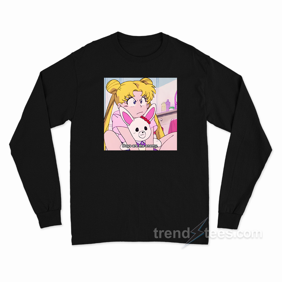 Sailor Moon Boys Are The Enemy 90s Long Sleeve Shirt