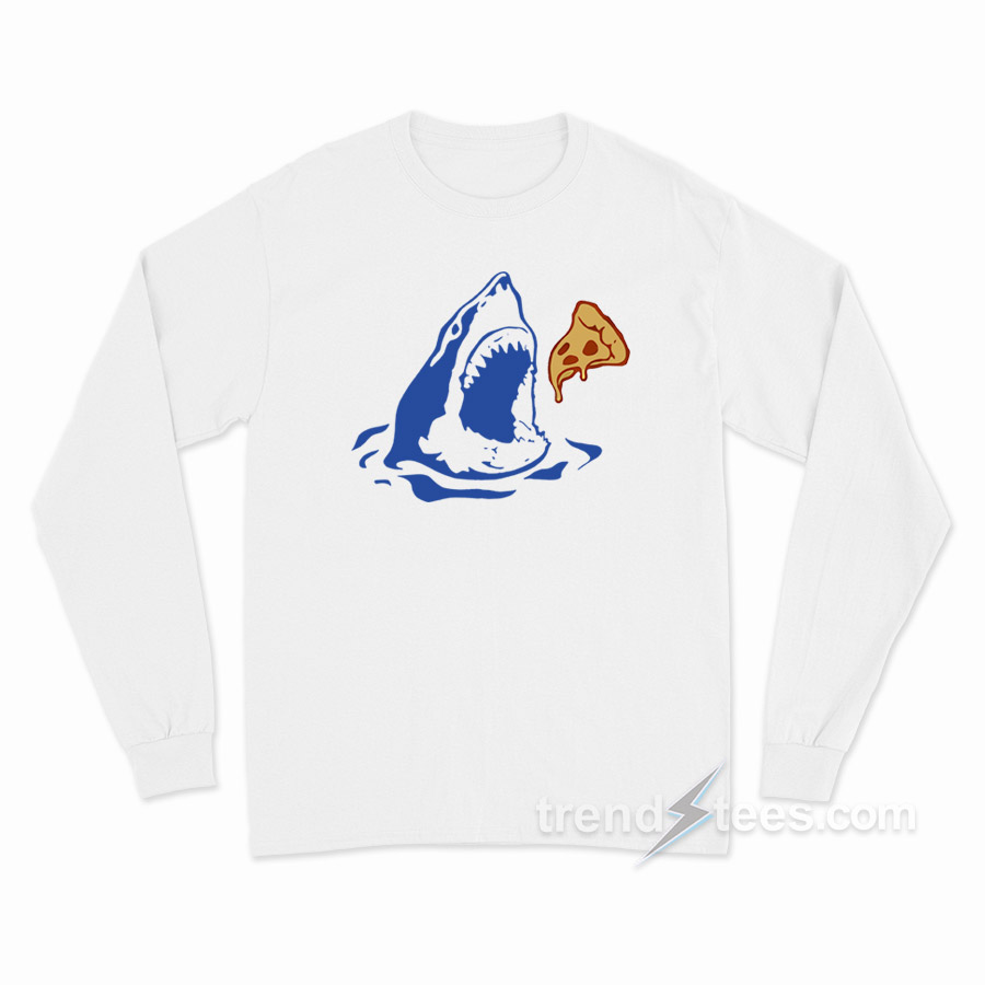 Shark Eating Pizza Long Sleeve Shirt