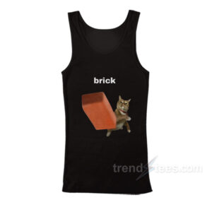 Cat Throwing Brick Meme Tank Top
