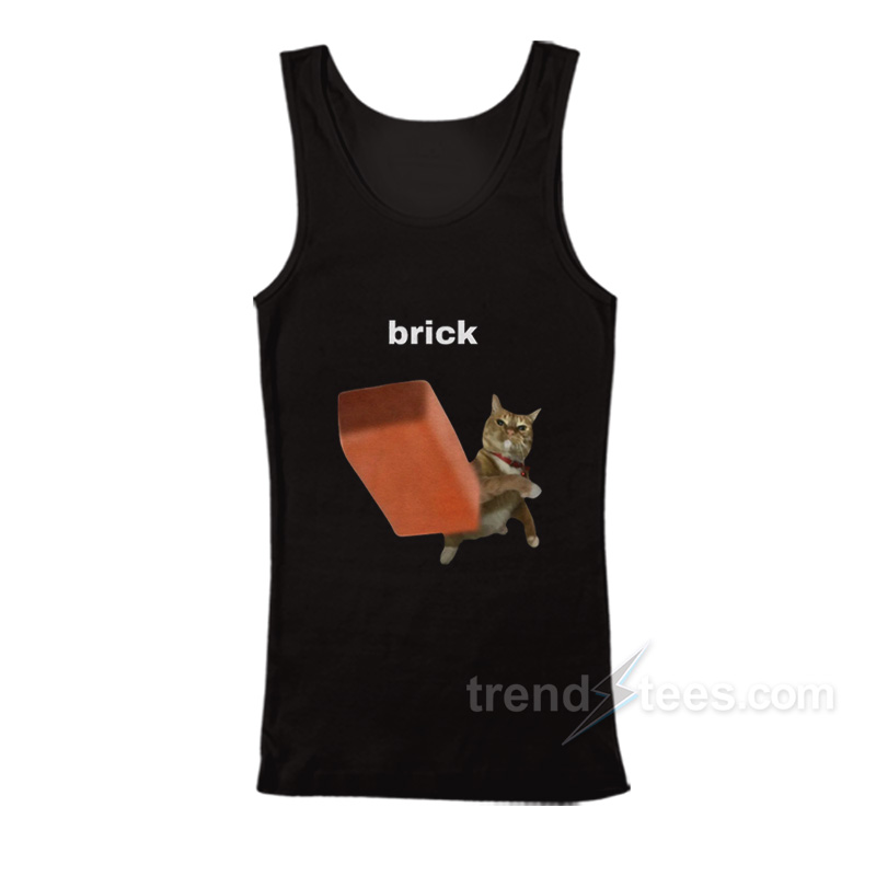 Cat Throwing Brick Meme Tank Top