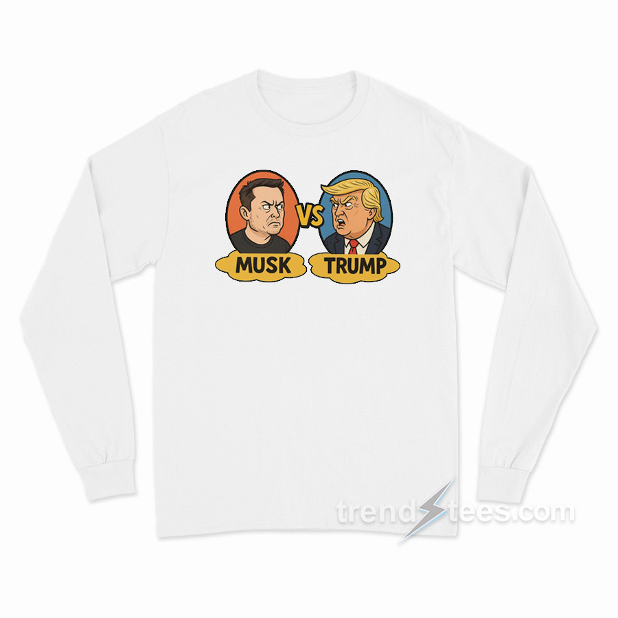 Trump vs Musk Beavis and Butthead Parody Long Sleeve Shirt