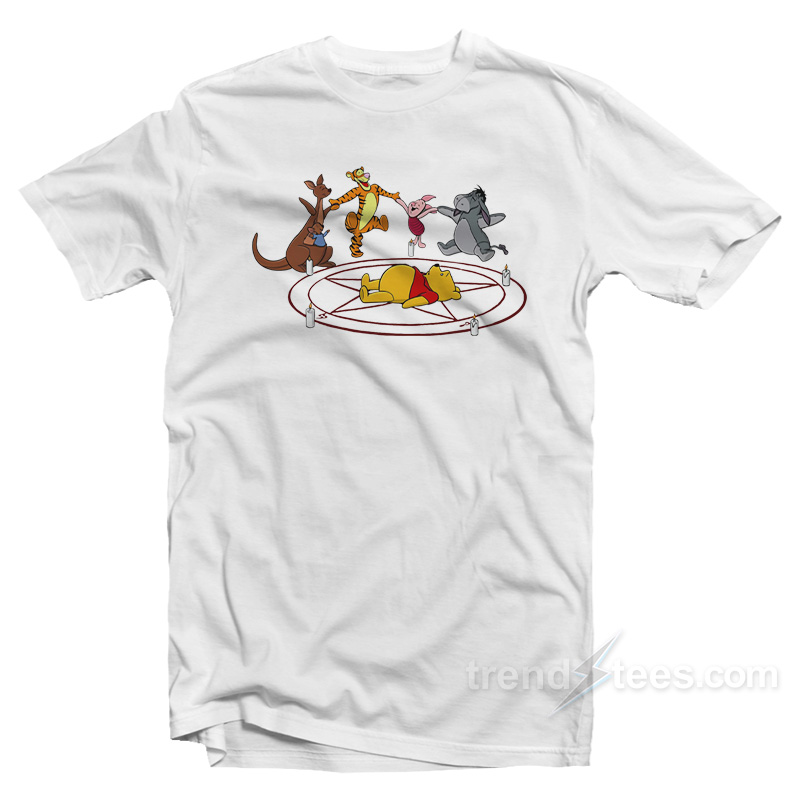 Winnie The Pooh Summon Demon Pentagram T-Shirt