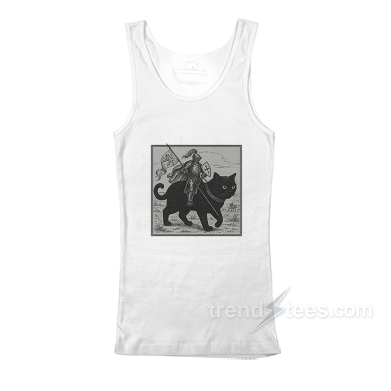 Knight Riding Cat Tank Top