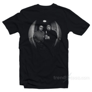 Putin Jong Un Knock At The Door Spy Hole Picture T-Shirt