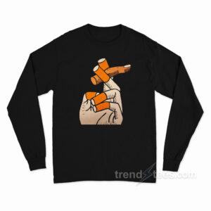 Smoking Cigarette Fingers Long Sleeve Shirt