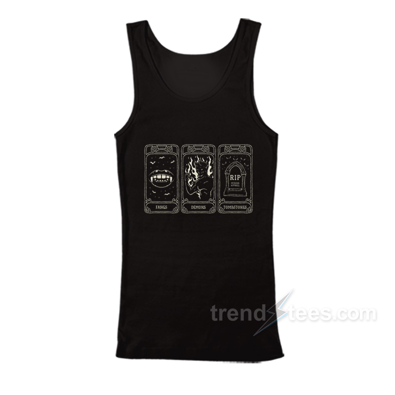 Fangs Demons Tombstones Tarot Tank Top