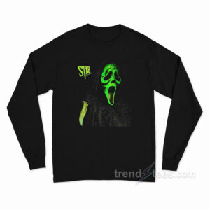 Scream Stab Ghostface Green Mask Long Sleeve Shirt