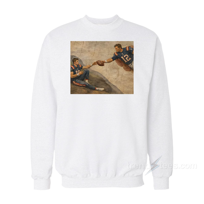 The Creation Of Adam Tom Brady Drake Maye Sweatshirt