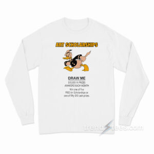 Art Scholarships Draw Me Vintage Cartoon Duck Long Sleeve Shirt