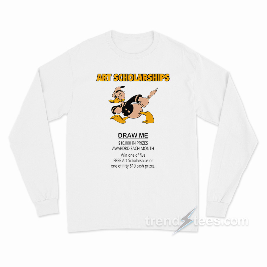 Art Scholarships Draw Me Vintage Cartoon Duck Long Sleeve Shirt