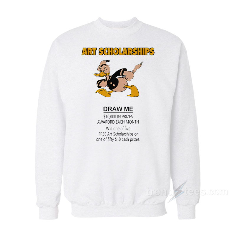 Art Scholarships Draw Me Vintage Cartoon Duck Sweatshirt