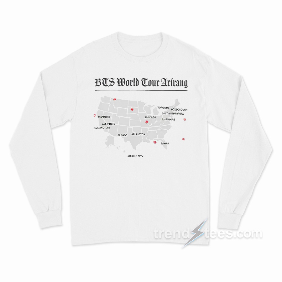 Arirang World Tour Map Long Sleeve Shirt