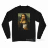 Funny Mona Lisa Toilet Paper Meme Long Sleeve Shirt