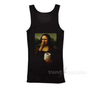 Funny Mona Lisa Toilet Paper Meme Tank Top