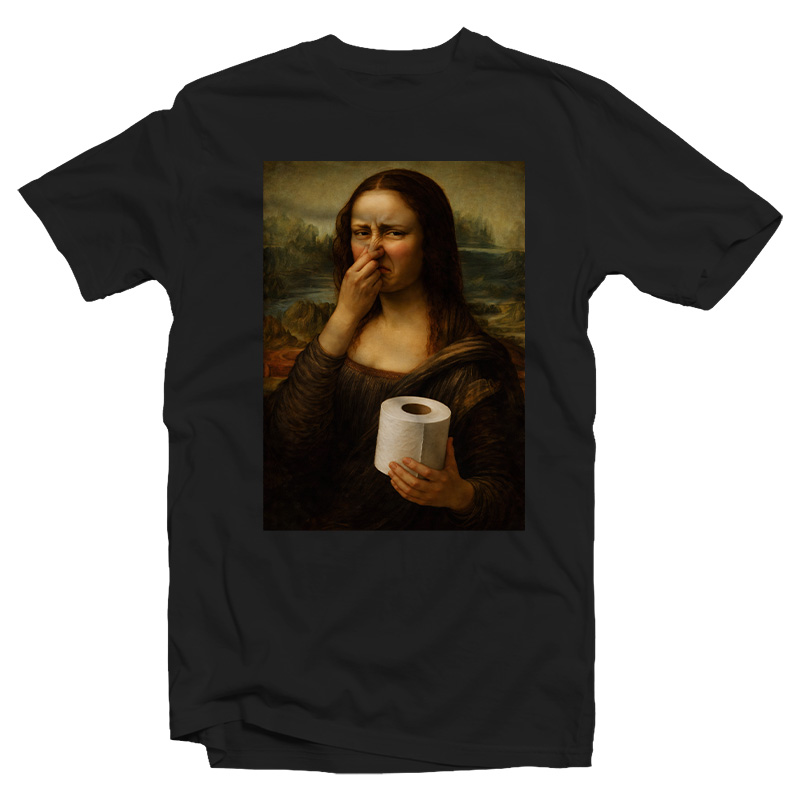 Funny Mona Lisa Toilet Paper Meme T-Shirt