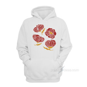 Red Poppy Floral Fuck Trump Hoodie