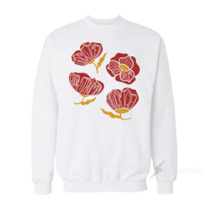 Red Poppy Floral Fuck Trump Sweatshirt