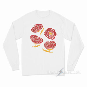 Red Poppy Floral Fuck Trump Long Sleeve Shirt